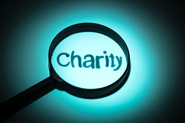 Konzept Suche Lupe Lupe Charity-Taste — Stockfoto