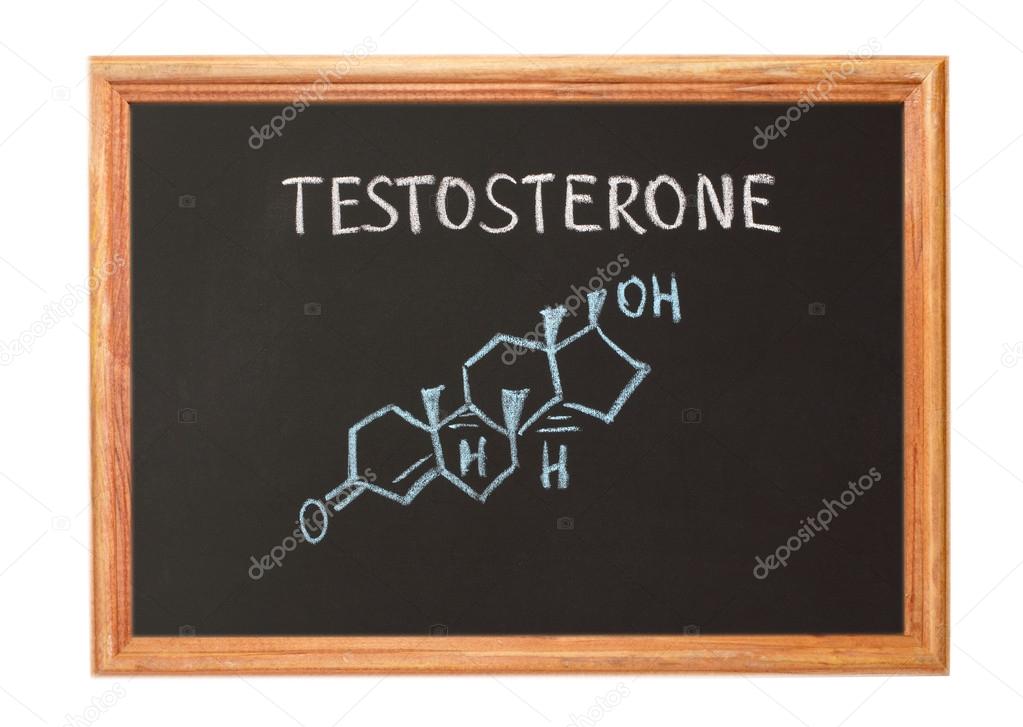 Written in white chalk on a blackboard - testosterone