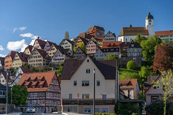 Excursión Suroeste Alemania Idílico Pueblo Vista Desde Cima Colina —  Fotos de Stock