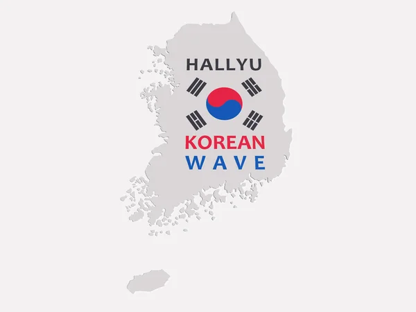 Mapa de Hallyu Korean Wave —  Fotos de Stock