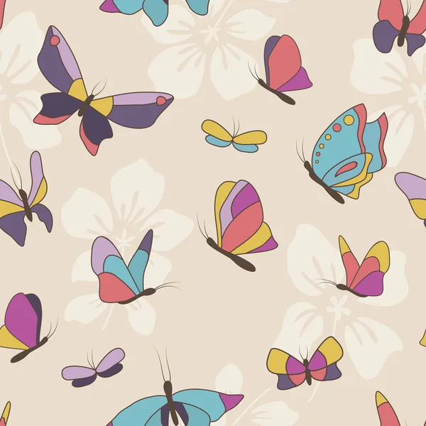 Desen renkli kelebekler ile — Stok Vektör