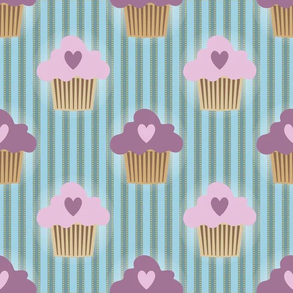 Set von violetten Cupcakes — Stockvektor