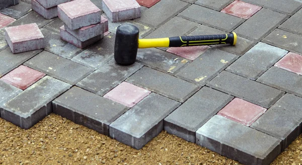 Sidewalk Stone Tiles Close — Stock Photo, Image