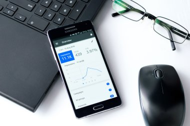  Samsung A5 ile Google Adwords kullanma masanın üzerinde döşeme.