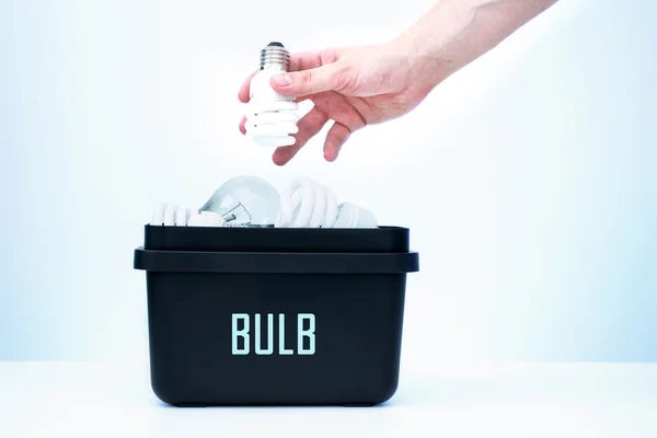 Container for recycling - bulb. — Stock Photo, Image