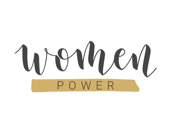 Vector Stock Illustratie Handgeschreven Lettering Women Power Sjabloon Voor Kaart — Stockvector