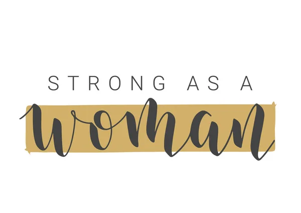 Vector Stock Illustratie Handgeschreven Lettering Strong Woman Sjabloon Voor Kaart — Stockvector