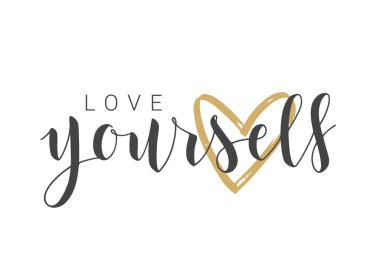 Vektör Stok Çizimi. El yazısıyla yazılmış bir aşk mektubu. Banner, Kartpostal, Poster, Yazdırma, Yapıştırma veya Web Ürünleri Şablonu. Beyaz Arkaplanda İzole Nesneler.