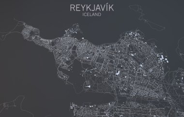 Reykjavik Haritası, uydu görüntüsü