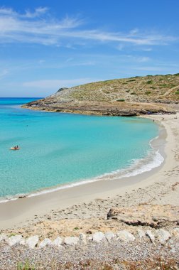 Mallorca, Balear Adaları, İspanya: panoramik, plaj, Cala Torta, bir'Adanın kuzeydoğusunda uncrowded plajlar