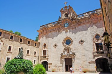 Mallorca, Balearic Islands, Spain: view of the Santuari de Lluc (Lluc Sanctuary), a monastery and pilgrimage site founded in the 13th century and located in the municipality of Escorca clipart
