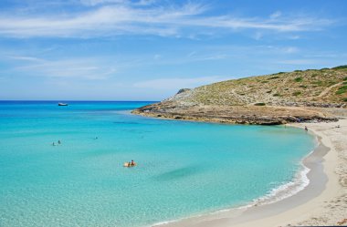 Mallorca, Balear Adaları, İspanya: panoramik, plaj, Cala Torta, bir'Adanın kuzeydoğusunda uncrowded plajlar