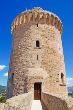 Mallorca, Balear Adaları, İspanya: Bellver Castle görünümünü, Gotik stil kale 14.yüzyılda, Palma, başkentten 3 km bir Avrupa'nın birkaç dairesel kale inşa