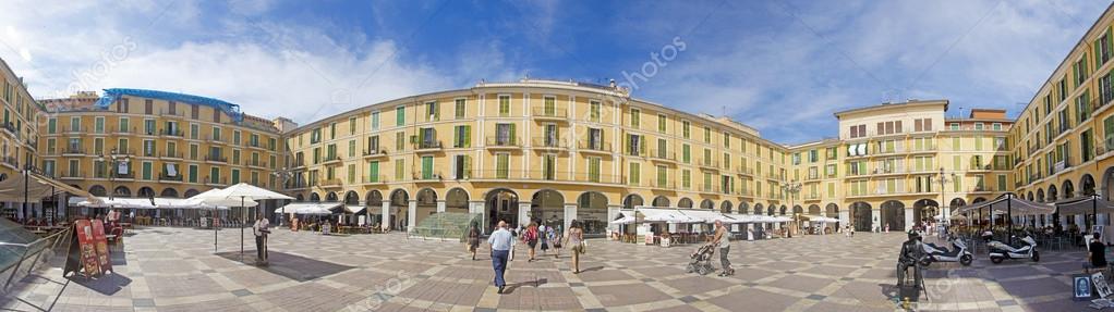 Mallorca Balearic Islands Spain Panoramic View Of Plaza Mayor