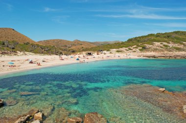 Mallorca, Balear Adaları, İspanya: panoramik, plaj, Cala Torta, bir'Adanın kuzeydoğusunda uncrowded plajlar