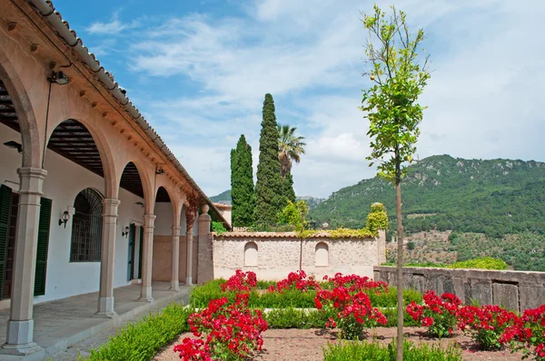 Mallorca, Baleári-szigetek, Spanyolország: a kert és az udvaron, a királyi karthauzi kolostor Valldemossa — Stock Fotó