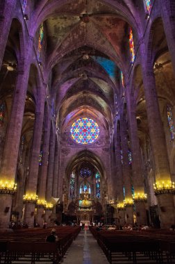Mallorca, Balear Adaları, İspanya: Katedrali, Santa Maria ve La Seu, Palma de Mallorca Gotik Roman Katolik Katedrali bilinen Palma, iç 