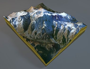 Mount Blanc uydu görünümü