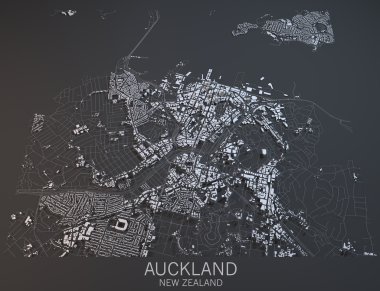 Auckland Haritası, uydu görüntüsü