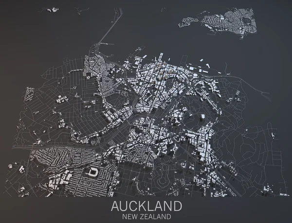 Auckland Haritası, uydu görüntüsü