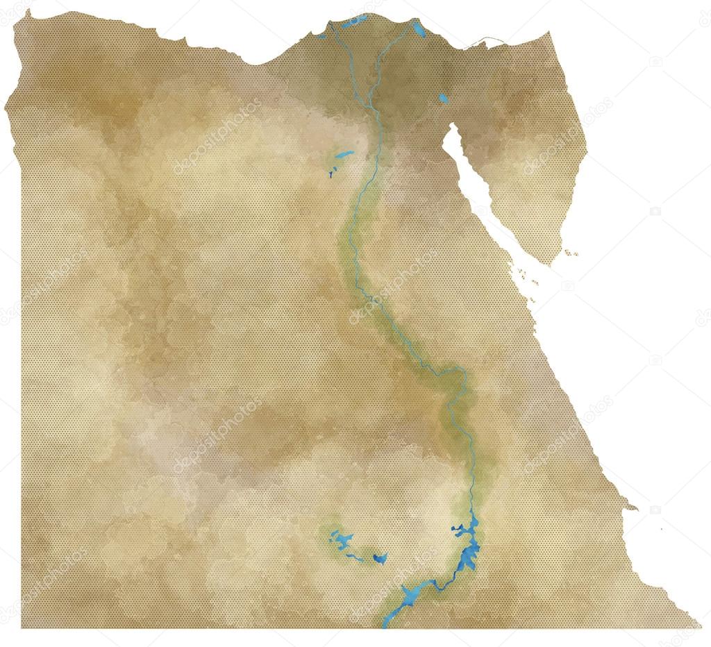 Egypt map, physical map