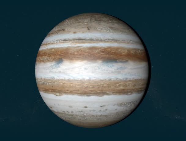 Jupiter, rotating, planet solar system, space — Stock Video