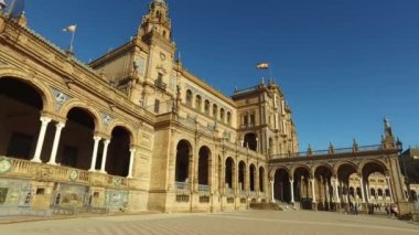 Seville, Endülüs, İspanya - 14 Nisan 2016: İspanya Meydanı 