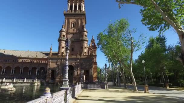 Sevilha, Andaluzia, Espanha - 14 de abril de 2016: Praça da Espanha — Vídeo de Stock