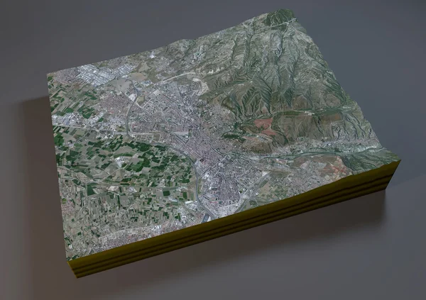 Granada mapa, vista satélite , — Fotografia de Stock