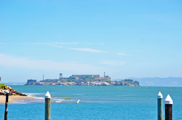 San Francisco, California, ABD: görünüm San Francisco Körfezi'Alcatraz adasının — Stok fotoğraf