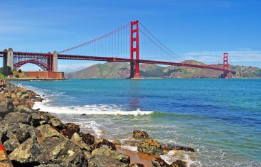 San Francisco, California, ABD: Golden Gate Köprüsü panoramik manzaralı