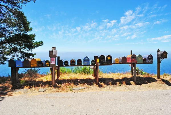 California, Usa: Big Sur, post office boxes in the middle of nowhere