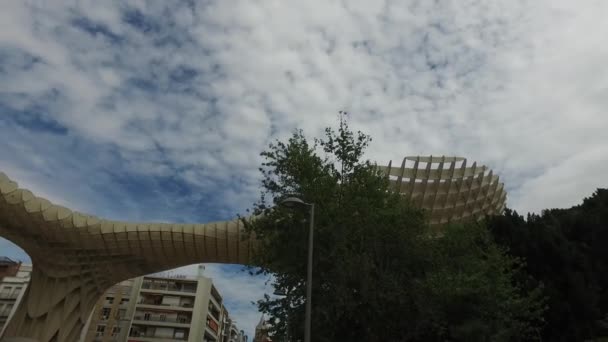 Metropol Parasol, estructura de madera — Vídeo de stock