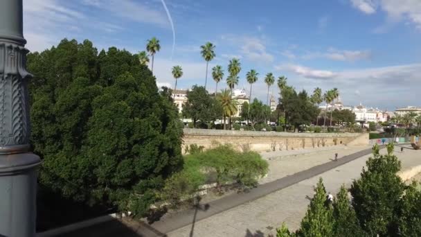 Sevilla, Andalucía, España - 18 de abril de 2016: Puente de Isabel II la ciudad de Sevilla, España — Vídeos de Stock