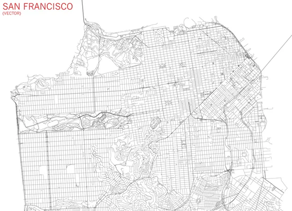 San Francisco, Usa, satelitní mapa — Stockový vektor