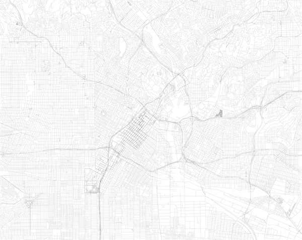 Los Angeles kaart, satellietweergave — Stockvector