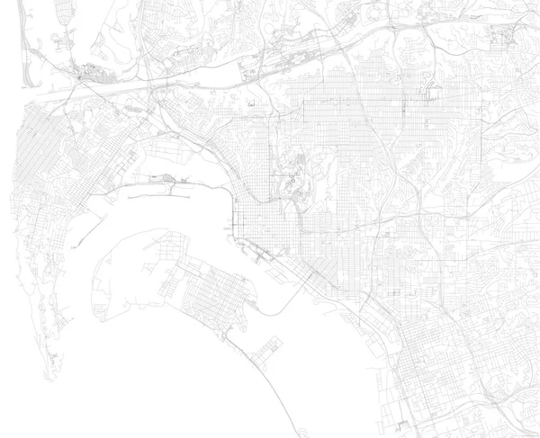 San Diego mapa, vista satélite —  Vetores de Stock