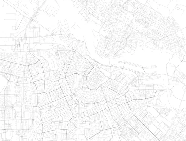 Mapa de Ámsterdam, vista satélite — Vector de stock