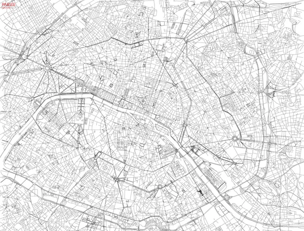 Карта Парижа, Франция — стоковый вектор