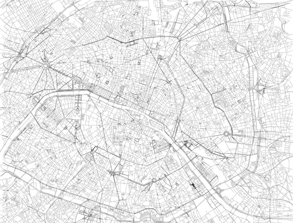 Mapa de Paris, França — Vetor de Stock