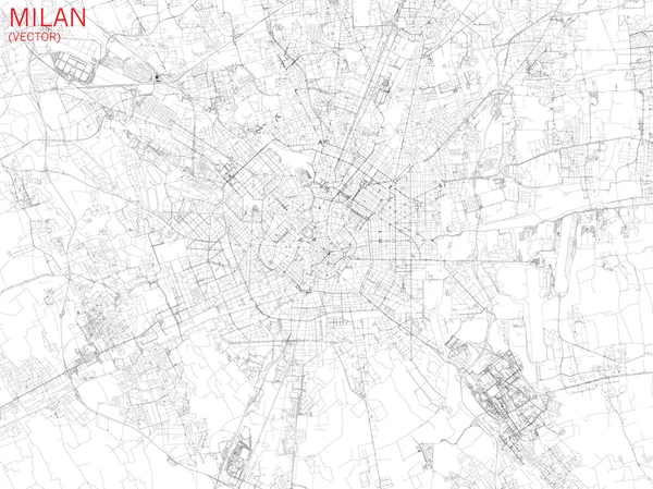 Vista satellitare sulla mappa di Milano — Vettoriale Stock