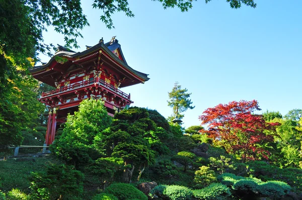 San Francisco, Califórnia, EUA: a Tea House no Japanese Tea Garden, o mais antigo jardim público japonês nos Estados Unidos, criado em 1894 dentro do Golden Gate Park — Fotografia de Stock