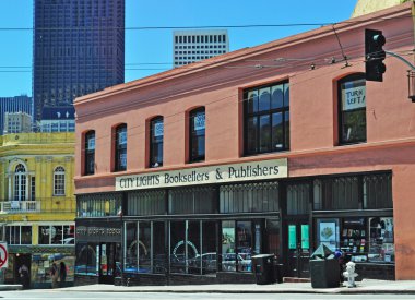 San Francisco: the City Lights Bookstore, independent bookstore-publisher, founded in 1953 by Lawrence Ferlinghetti clipart