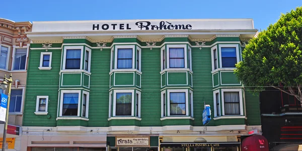 샌프란시스코: 노스 비치의 호텔 보헴 — 스톡 사진