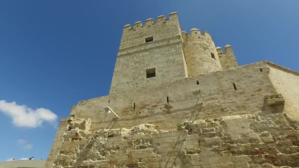 Cordoba, Andalusie, Spanje, 20 April 2016: Romeinse brug in Cordoba, toren van de Calahorra — Stockvideo