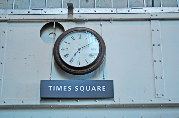 Alcatraz Island, California, Usa: the clock on the wall above the Dining Hall entrance, called Times Square, in the Main Cell House of the Alcatraz Federal Penitentiary (The Rock), maximum security federal prison from 1934 to 1963