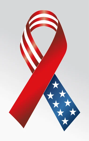 The red ribbon is a symbol for solidarity with HIV-positive people and those living with AIDS — Stock Vector