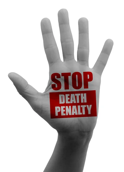 Ferma la pena di morte, mano aperta — Foto Stock