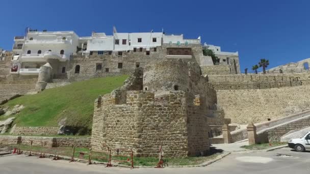 Liman ve eski şehir Tangier Fas şehir görünümü — Stok video