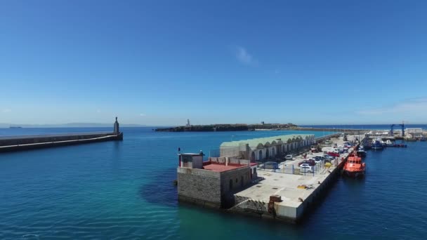 Port i wyjazdu wodolotem do Tangeru — Wideo stockowe